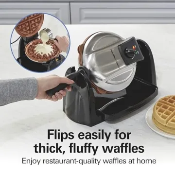 Hamilton Beach Belgian Waffle Maker - Easy Flip & Removable Plates