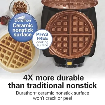 Hamilton Beach Belgian Waffle Maker - Easy Flip & Removable Plates