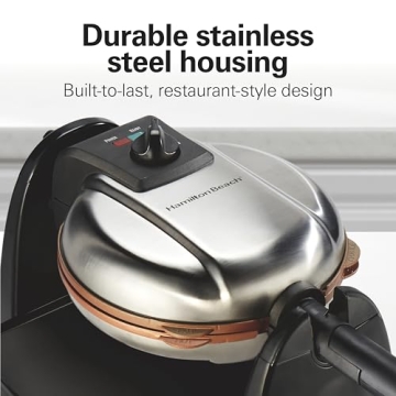 Hamilton Beach Belgian Waffle Maker - Easy Flip & Removable Plates