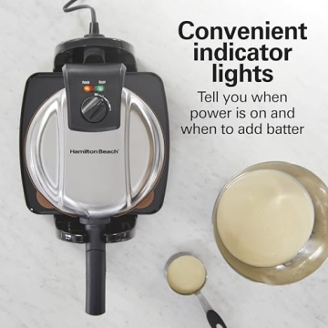 Hamilton Beach Belgian Waffle Maker - Easy Flip & Removable Plates