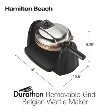 Hamilton Beach Belgian Waffle Maker - Easy Flip & Removable Plates