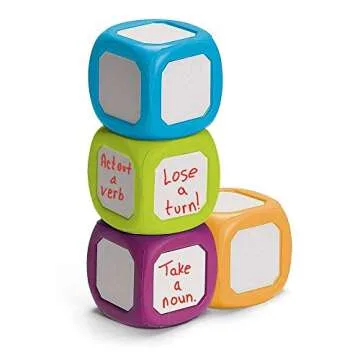 hand2mind Plastic Small Write-On/Wipe-Off Dice for Kids Ages 5-8, Dry Erase Surface On All Sides, Draw Letters, Numbers, and Numeral Operations, 4-Color Dice Measures 2-Inches (Pack of 4)