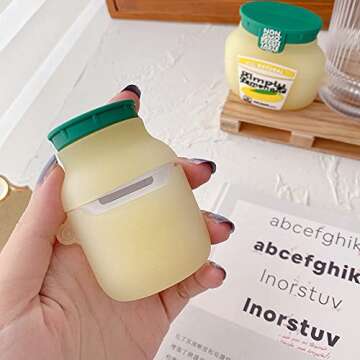 for Airpod 1/2 Case, 3D Cute Fun Cartoon Fashion Funny Character Air Pods 2&1 Cover Design, for Girls Women Teen Boys Unique Kawaii Designer Trendy Soft Silicone Cases (Lemonade)