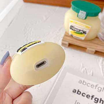 for Airpod 1/2 Case, 3D Cute Fun Cartoon Fashion Funny Character Air Pods 2&1 Cover Design, for Girls Women Teen Boys Unique Kawaii Designer Trendy Soft Silicone Cases (Lemonade)