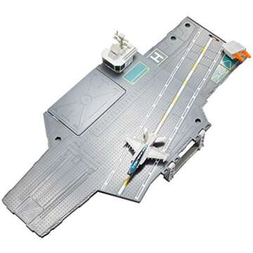Matchbox Top Gun: Aircraft Carrier Play Set Gift Idea for Kids with Die-Cast Jet