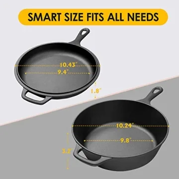 2-in-1 Cast Iron Dutch Oven with Skillet Lid Set
