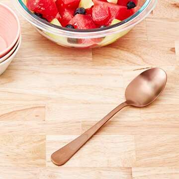 Mercer Culinary 18-8 Stainless Steel Plating Spoon, 7-7/8 Inch, Rose Gold