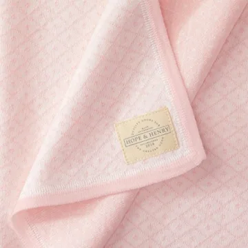 Hope & Henry Organic Baby Jacquard Blanket for Infants