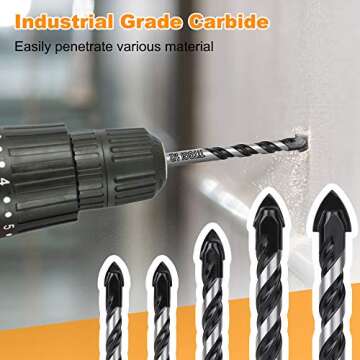 Top Grade 5-Piece Concrete & Masonry Drill Bit Set for Versatile Drilling Needs