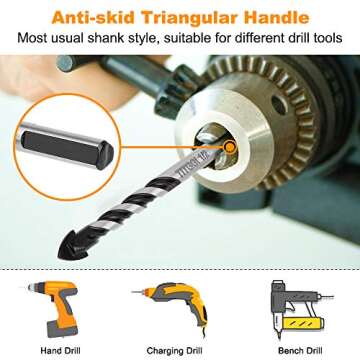 Concrete & Masonry Drill Bit Set (5PCS) by TITGGI