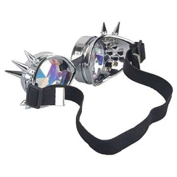 Rainbow Crystal Lenses Steampunk Goggles for Cosplay and More