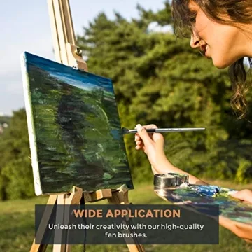 Nicpro 10 PCS Fan Brush Set for Acrylic Watercolor Oil Painting