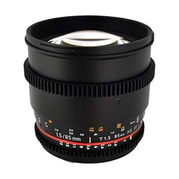 Rokinon Cine CV85M-MFT 85mm T1.5 Cine Aspherical Lens for Micro Four-Thirds 85-85mm Fixed Lens for Olympus/Panasonic Micro 4/3 Cameras