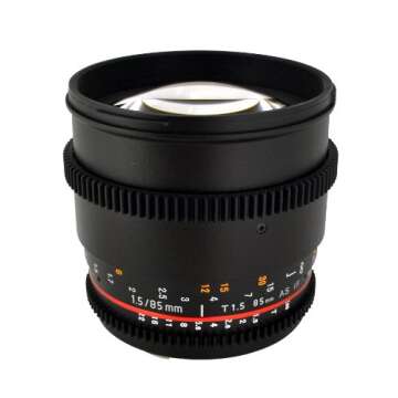 Rokinon Cine CV85M-MFT 85mm T1.5 Cine Aspherical Lens for Micro Four-Thirds 85-85mm Fixed Lens for Olympus/Panasonic Micro 4/3 Cameras