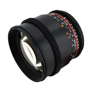 Rokinon Cine CV85M-MFT 85mm T1.5 Cine Aspherical Lens for Micro Four-Thirds 85-85mm Fixed Lens for Olympus/Panasonic Micro 4/3 Cameras