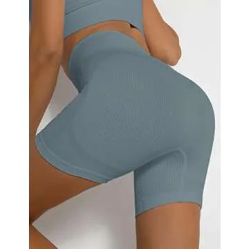 Micoson Womens Seamless Workout Sets Two Piece Exercise Outfits Ribbed Racerback Activewear Sets