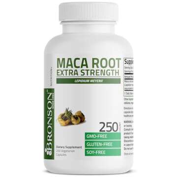 Bronson Maca Root Extra Lepidium Meyenii, Non-GMO, 250 Vegetarian Capsules