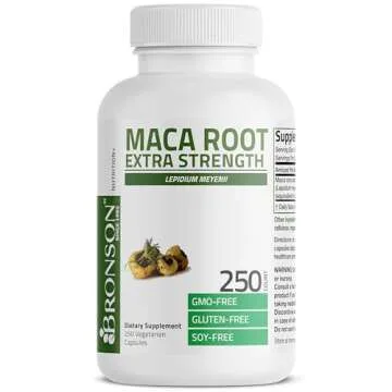 Bronson Maca Root Extra Lepidium Meyenii, Non-GMO, 250 Vegetarian Capsules