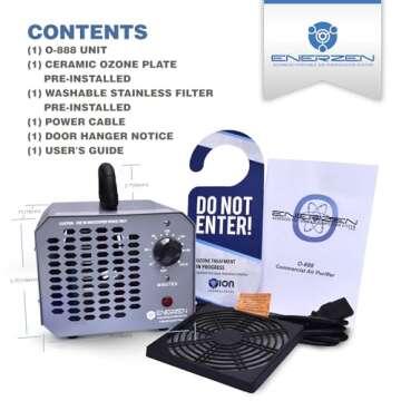 Enerzen O-888 Industrial Ozone Generator 70,000 mg/h - O3 Machine Air Ionizer Odor Remover Eliminator for Rooms, Smoke, Cars, and Pets