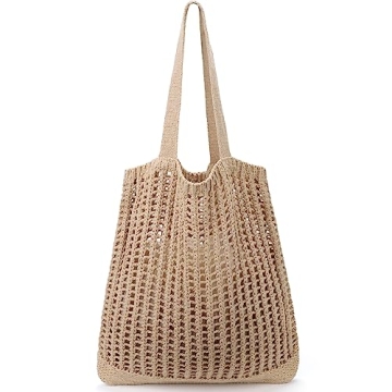 hatisan Crochet Tote Bag for Women Tote Bag Aesthetic Crochet Beach Bag Hobo Bag Hippie Bag Summer B...