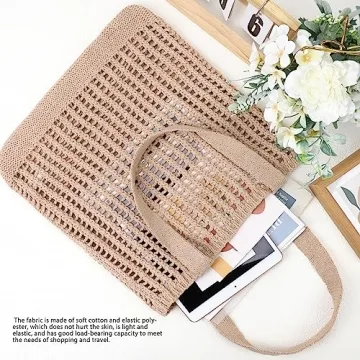 Hatisan Crochet Tote Bag Stylish Beach Bag For Women