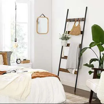 Stylish VASAGLE 5-Tier Blanket Ladder for Chic Storage
