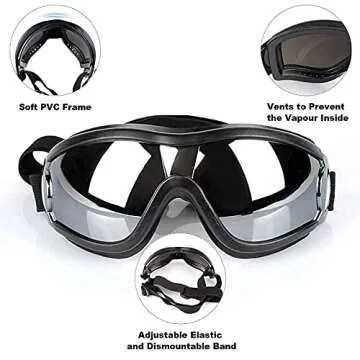 Tankyomilex Adjustable Dog Goggles UV-Proof Waterproof for Dogs