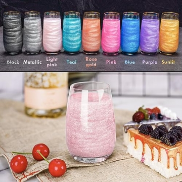 NiHome Edible Luster Dust - Light Pink Glitter for Cocktails & Cakes
