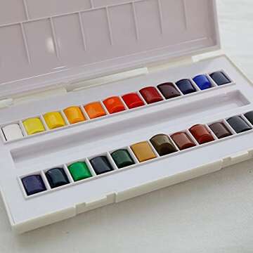 Sennelier, La Petite Aquarelle Watercolor Sets, 24-Color Half Pan Set, Multicolor