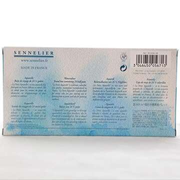 Sennelier, La Petite Aquarelle Watercolor Sets, 24-Color Half Pan Set, Multicolor