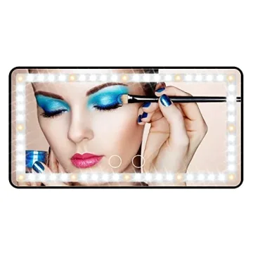 Car Vanity Mirror: Rechargeable LED Mirror with Dimmable Lighting
