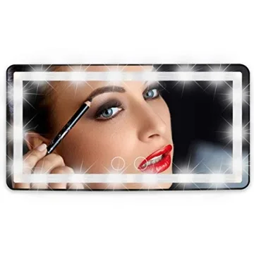 Car Vanity Mirror: Rechargeable LED Mirror with Dimmable Lighting