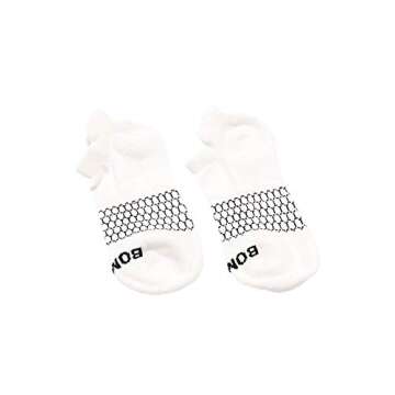 Bombas Women's Original's White Ankle Socks, Size Medium