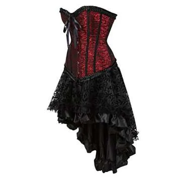 frawirshau Renaissance Corset Dress Halloween Costumes for Women Witch Costume Pirate Costume Women ...