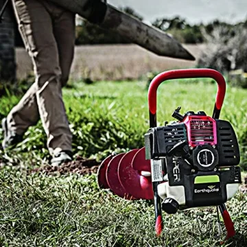 Earthquake E43 1-Person Earth Auger Powerhead, 43cc 2-Cycle Viper Engine, 30:1 Transmission, 5 Year Limited Warranty, Red or Black Auger Bit