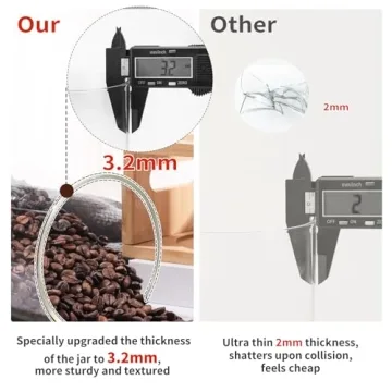 ZOMUIA Airtight Glass Coffee Storage Jars - 3Pcs Set