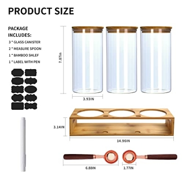 ZOMUIA Airtight Glass Coffee Storage Jars - 3Pcs Set