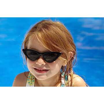 Funky Junque Baby & Kids Cat Eye Sunglasses UV Protection Shades for Girls & Boys in Flower & Heart ...
