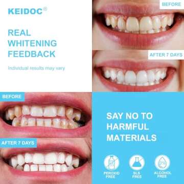 Keidoc Teeth Whitening Strips - 14 Treatments Enamel-Safe Natural Coconut White Strips for Teeth Whi...