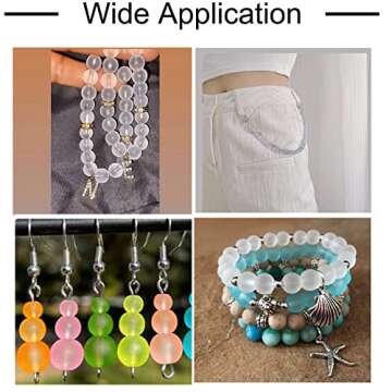 KISSITTY 400pcs/box 8mm 15 Color Frosted Glass Round Beads Set for Jewelry Craft Making Summer Beach Home Decor with Container