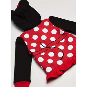 Disney Baby Girls' Toddler Minnie Mouse Costume Zip-up Hoodie - Cozy, Cute & Fun!