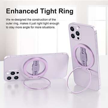 EWA MagOne Phone Grip Compatible with MagSafe - Deep Purple