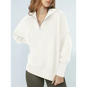 ANRABESS Women’s Cozy Oversized Quarter Zip Sweater