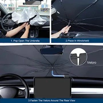 Ickimee Car Windshield Sun Shade Umbrella for UV Protection