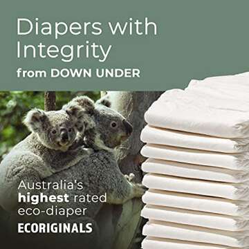 Ecoriginals Eco Disposable Diapers | Crawler Size 3, 13-24lbs | 6 Pack, 144 Count | Plant-Based, Non-Toxic