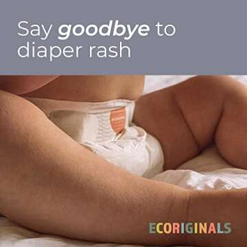 Ecoriginals Eco Disposable Diapers | Crawler Size 3, 13-24lbs | 6 Pack, 144 Count | Plant-Based, Non-Toxic
