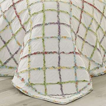 Laura Ashley - Queen Quilt, Reversible Cotton Bedding, Lightweight Home Decor for All Seasons (Ruffle Garden Cream, Queen)