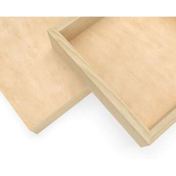 ARTEZA Wood Canvas Boards, 8 x 8 Inches, Pack of 5, Birch Wood, Wooden Panels for Acrylic and Oil Painting, Wood Burning, Crafting