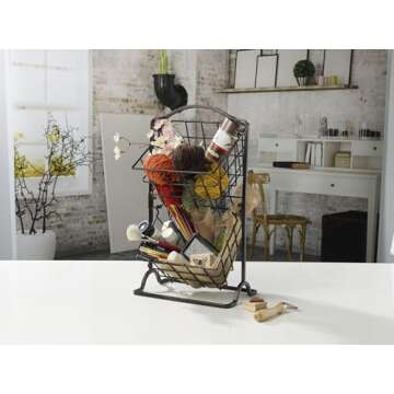 Gourmet Basics Mikasa 2 Tier Basket in Antique Black for Kitchen