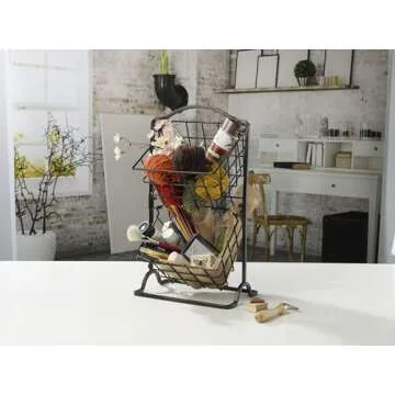 Gourmet Basics Mikasa 2 Tier Basket in Antique Black for Kitchen